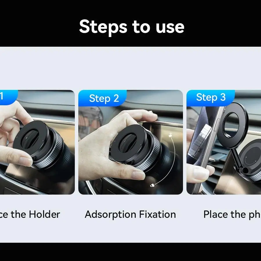 Magnetic Suction Cup Phone Holder, 360° Adjustable Magnetic Cell Phone Mount, Pocket-Sized Foldable Portable Phone Holder for All Smartphones, Cellphone Stand, Phone Holder for Car, Magnetic Phone Holders