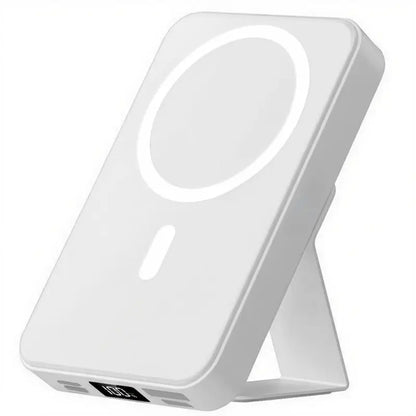 10000Mah Magnetic Power Bank - Portable Mobile Charger with Foldable Stand, LED Digital Display, for Iphone, Android, Smartphone, Back to School Haul Tools and Gadgets, Compact Travel Gifts for Him Battery Pack