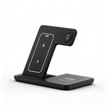 3-In-1 Wireless Charging Station, Fast Multifunctional Charger Stand for Iphone 17 to 11 Series, Apple Watch 11 to 1 Series, and Airpods 4/3 Pro, Portable, Foldable, Travel-Ready Charging Accessory