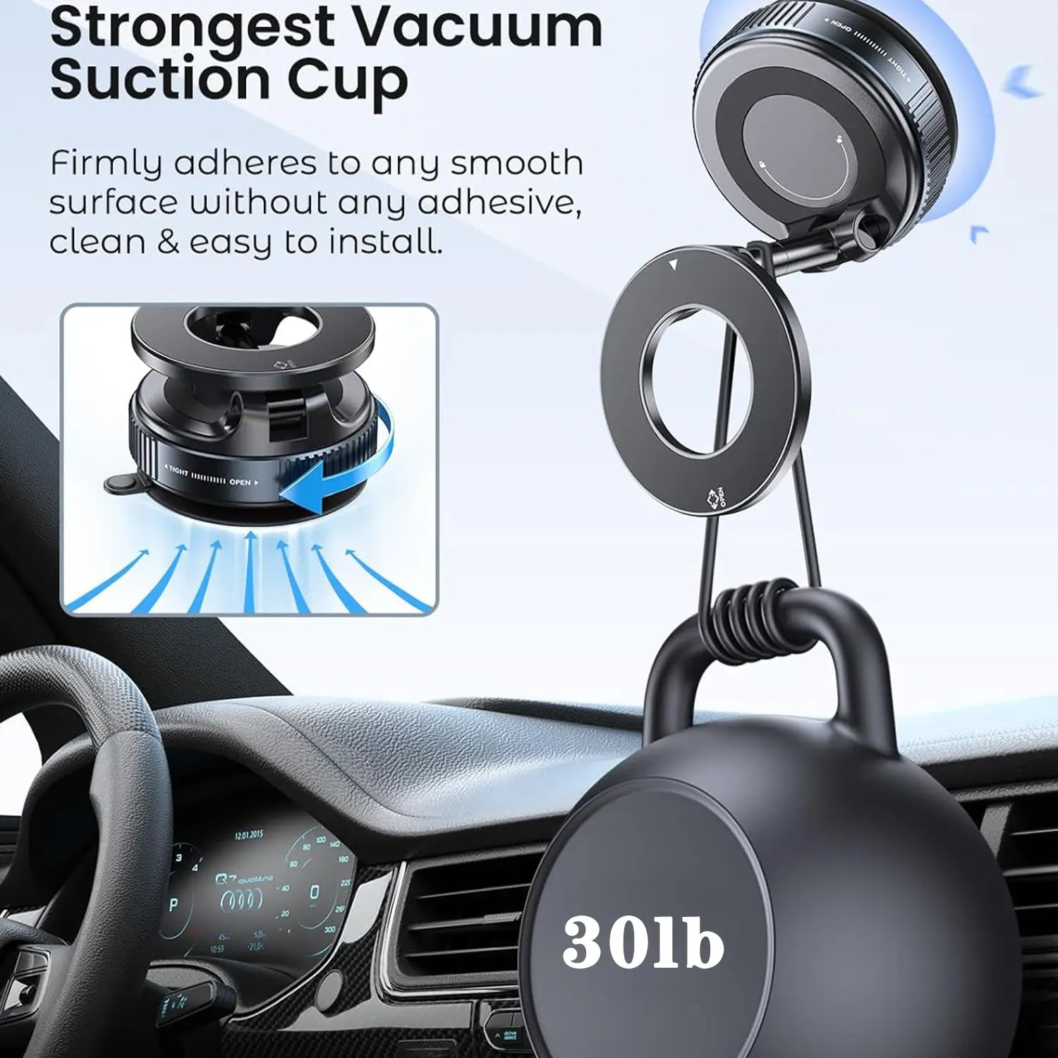 Magnetic Suction Cup Phone Holder, 360° Adjustable Magnetic Cell Phone Mount, Pocket-Sized Foldable Portable Phone Holder for All Smartphones, Cellphone Stand, Phone Holder for Car, Magnetic Phone Holders