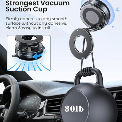 Magnetic Suction Cup Phone Holder, 360° Adjustable Magnetic Cell Phone Mount, Pocket-Sized Foldable Portable Phone Holder for All Smartphones, Cellphone Stand, Phone Holder for Car, Magnetic Phone Holders