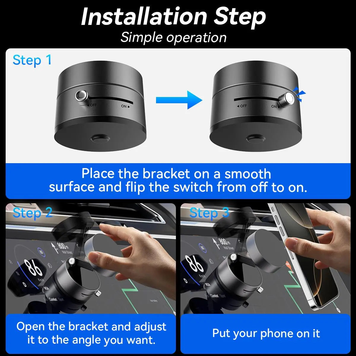 Vacuum Magnetic Suction Phone Holder,Xo Upgraded 360° Adjustable Suction Cup Car Phone Mount,Hands-Free Cell Phone Holder for Car/Gym/Mirror/Smooth Surface,Compatible with Iphone 17/16/15/14/13/12 Series