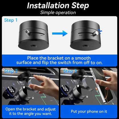 Vacuum Magnetic Suction Phone Holder,Xo Upgraded 360° Adjustable Suction Cup Car Phone Mount,Hands-Free Cell Phone Holder for Car/Gym/Mirror/Smooth Surface,Compatible with Iphone 17/16/15/14/13/12 Series