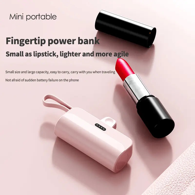 Compact Portable Wireless Rechargeable 5000Mah Emergency Power Bank, Supports Ios and Type-C Output, Large Capacity Battery Pack