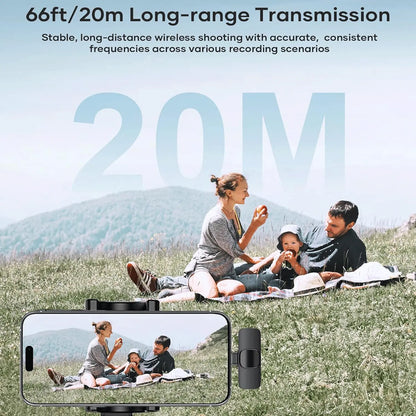 Hitozon Wireless Mini Microphone for Iphone 15/16/17, Ipad, Android, Wireless Lavalier Microphone with Noise Reduction, Portable USB C Lapel Mic for Video Recording, Vlog, Tiktok, Youtube,Summerwins