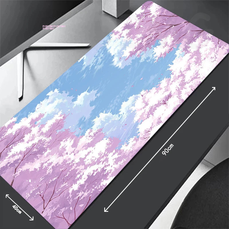 Large Gaming Mousepads Sakura Mouse Pad Computer Mousepad Mouse Mat 90X40Cm Desk Pads for PC Keyboard Mats Table Rug