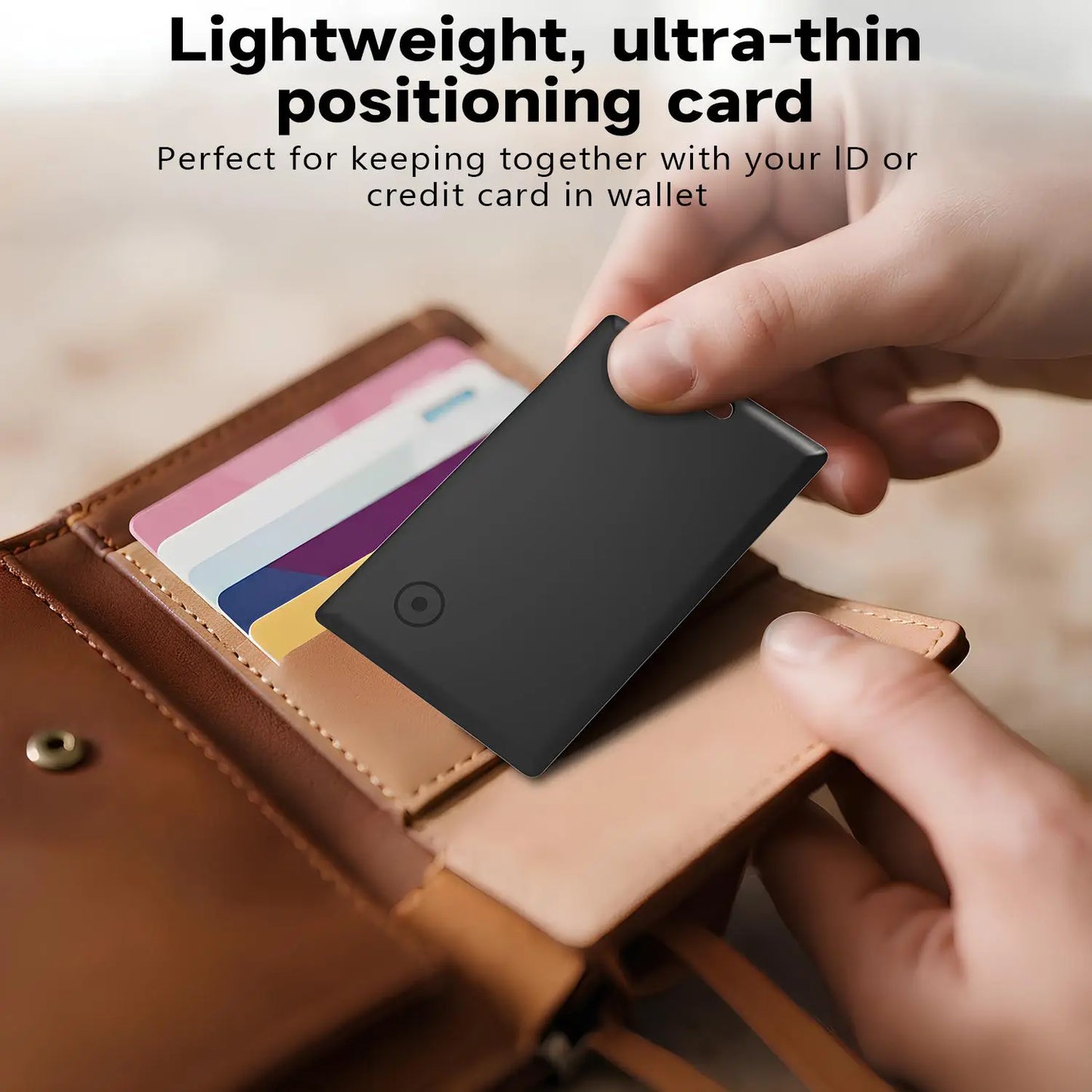 Mfi Certified Bluetooth Wallet Tracker Card with Keyhole Slot, Findmy Sync GPS Trackers for Wallet/Keys, Ios-Only Locator, 5-10 Year Long-Lasting Battery Phone Accessory, Ideal Mothers' Gifts, Tools and Gadgets, Cool Mom Gadgets