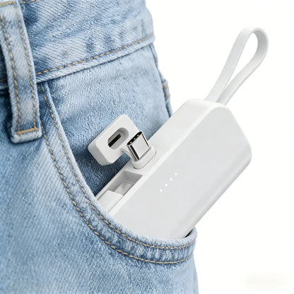 Compact Portable Wireless Rechargeable 5000Mah Emergency Power Bank, Supports Ios and Type-C Output, Large Capacity Battery Pack