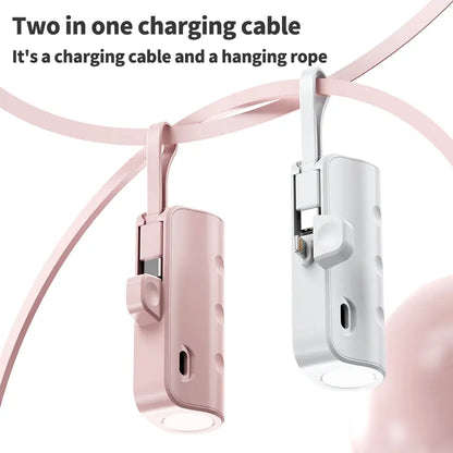 Compact Portable Wireless Rechargeable 5000Mah Emergency Power Bank, Supports Ios and Type-C Output, Large Capacity Battery Pack