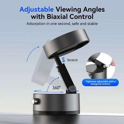 Vacuum Magnetic Suction Phone Holder,Xo Upgraded 360° Adjustable Suction Cup Car Phone Mount,Hands-Free Cell Phone Holder for Car/Gym/Mirror/Smooth Surface,Compatible with Iphone 17/16/15/14/13/12 Series
