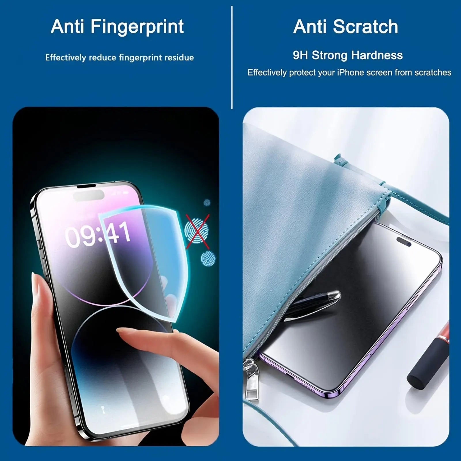 Iphone Privacy Screen Protector Film Set, Anti-Glare Eye Protection Scratch-Resistant Tempered Glass for Iphone 17/16/15 Pro Max 13 12 11, Privacy Screen Guard