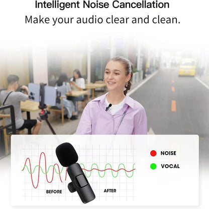 Hitozon Wireless Mini Microphone for Iphone 15/16/17, Ipad, Android, Wireless Lavalier Microphone with Noise Reduction, Portable USB C Lapel Mic for Video Recording, Vlog, Tiktok, Youtube,Summerwins