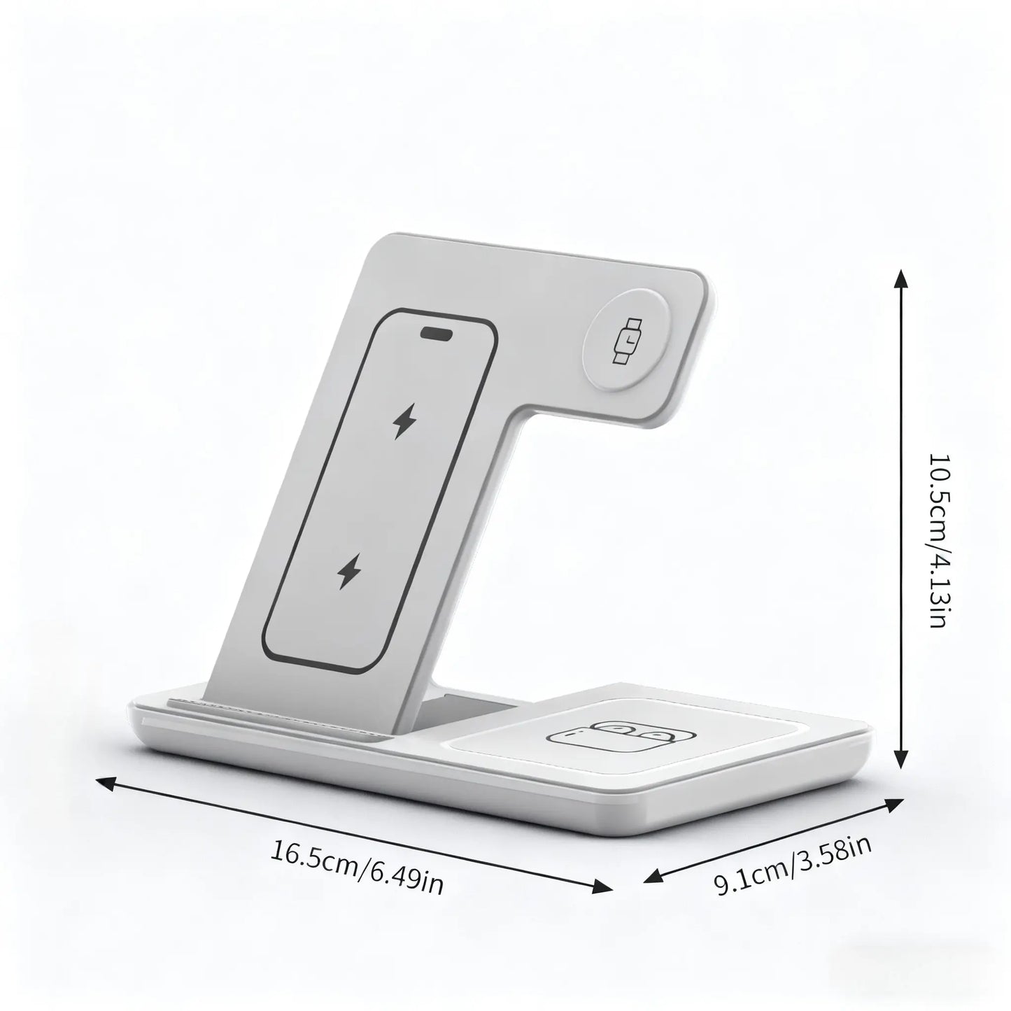 3-In-1 Wireless Charging Station, Fast Multifunctional Charger Stand for Iphone 17 to 11 Series, Apple Watch 11 to 1 Series, and Airpods 4/3 Pro, Portable, Foldable, Travel-Ready Charging Accessory