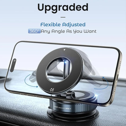 Magnetic Suction Cup Phone Holder, 360° Adjustable Magnetic Cell Phone Mount, Pocket-Sized Foldable Portable Phone Holder for All Smartphones, Cellphone Stand, Phone Holder for Car, Magnetic Phone Holders