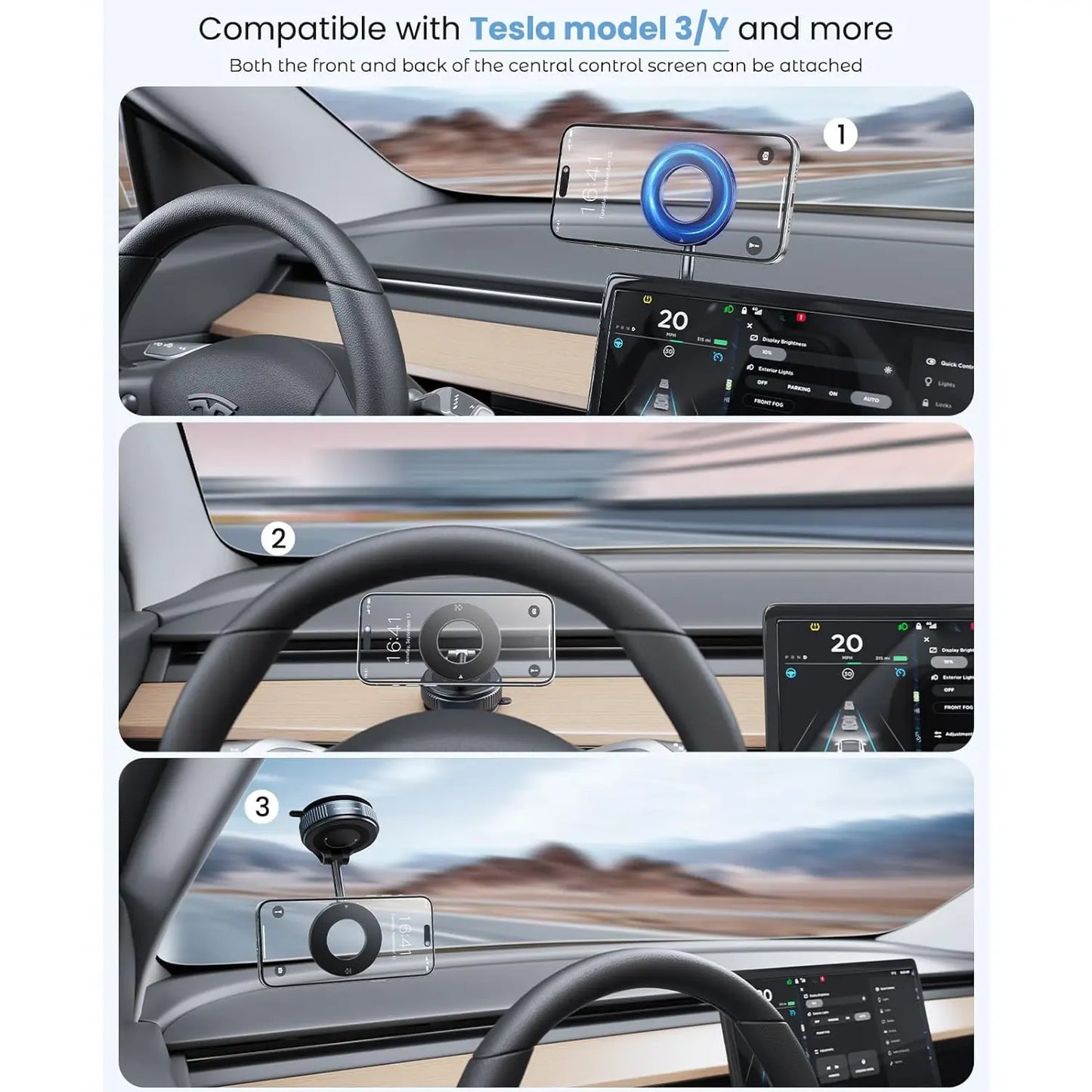 Magnetic Suction Cup Phone Holder, 360° Adjustable Magnetic Cell Phone Mount, Pocket-Sized Foldable Portable Phone Holder for All Smartphones, Cellphone Stand, Phone Holder for Car, Magnetic Phone Holders